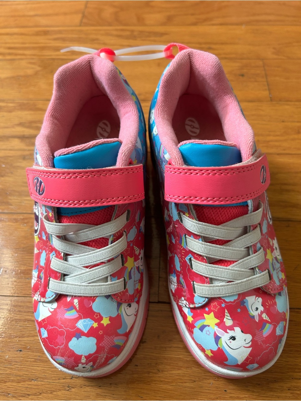 Heels girls Pink Unicorn voyager wheeled shoes with Hook-and-Loop Strap size 2Y